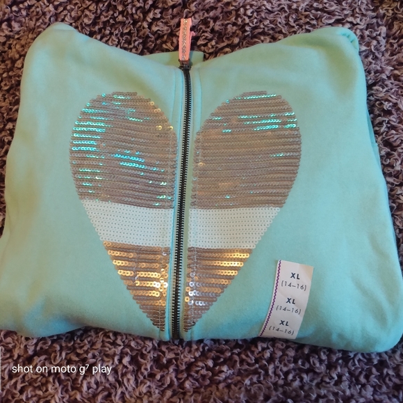 Cat & Jack light teal sweater with good.. - Picture 5 of 5